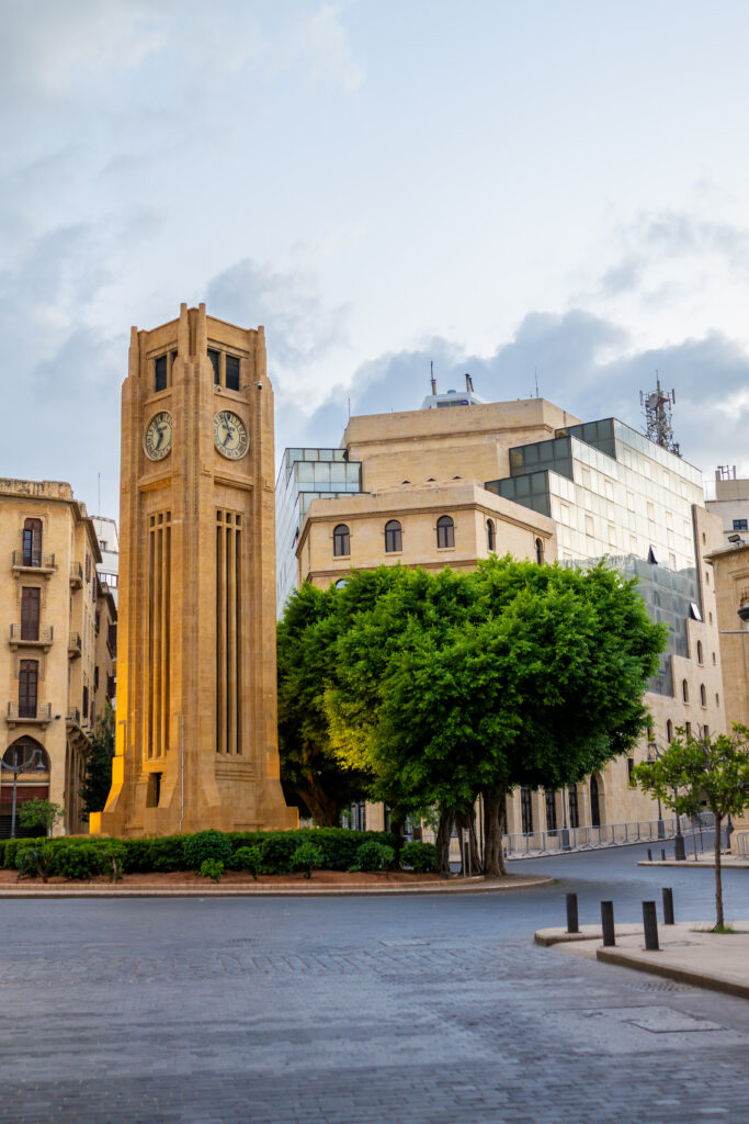 Nejmeh Square clock tower in downtown Beirut Lebanon photographed by Lebanese-American photographer